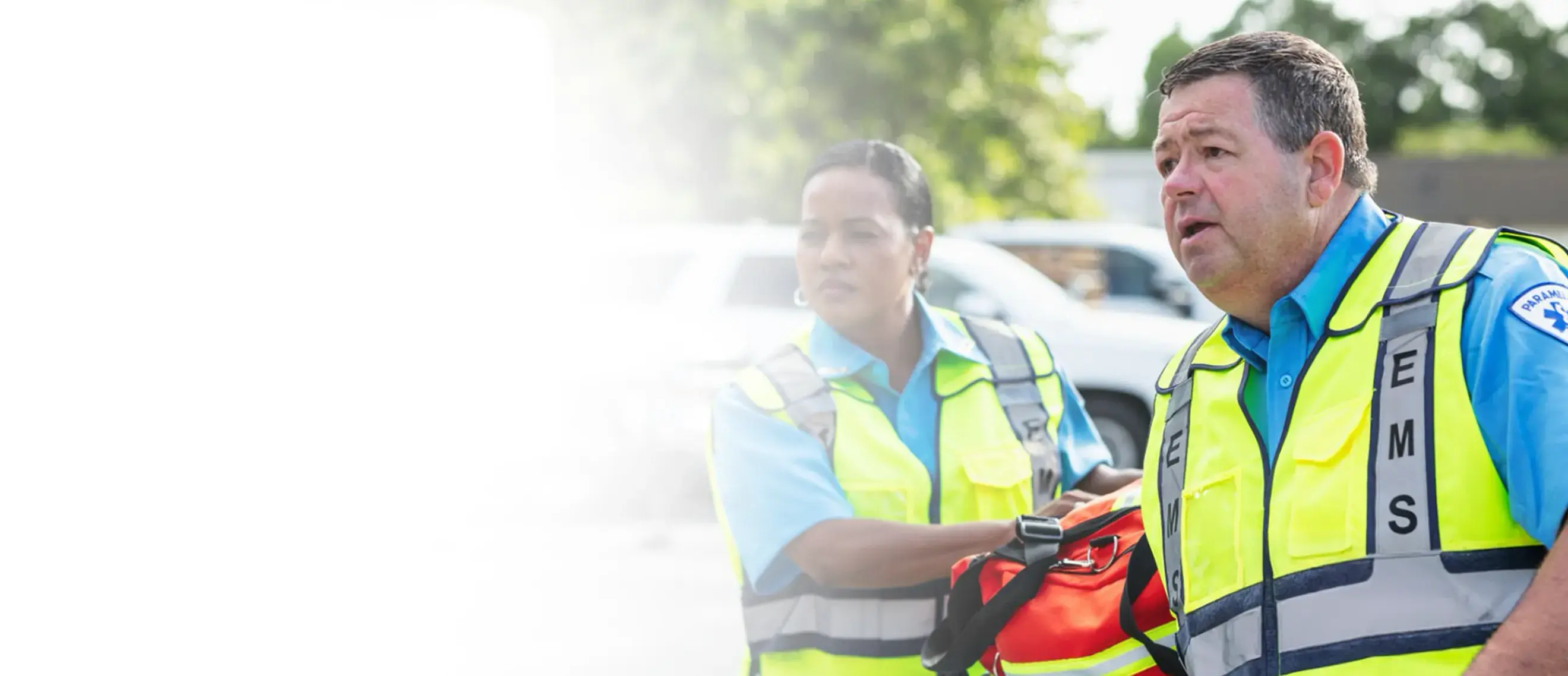 Two EMS responders in action